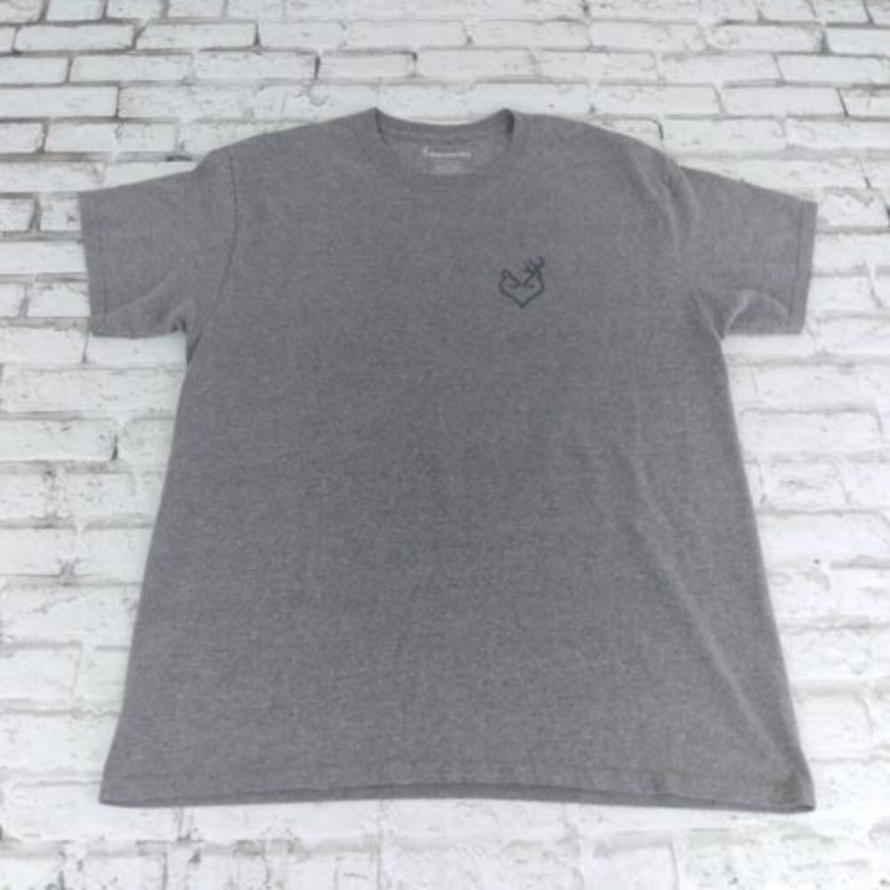 Browning T Shirts Mens Large Gray Flag Graphic American Big Game Hunter